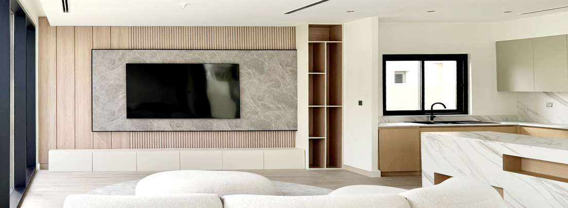Custom Media Wall Unit Installation in Dubai